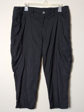 Duluth Trading Dry on the Fly Capris Pants Black Cargo Women's Size 16